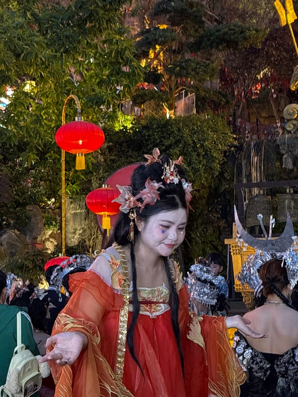 Daily street life unfolds in Chongqing's tourist district