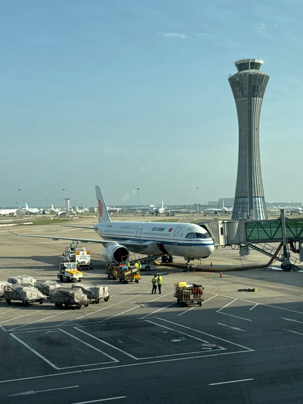 Evening scenes captured at Beijing Capital International Airport