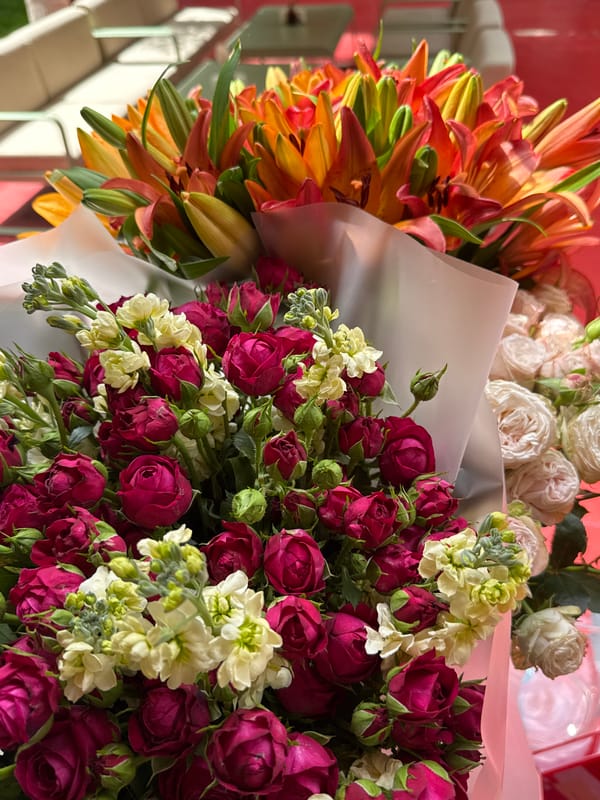 Flower bouquets and cafe scenes documented across Yerevan
