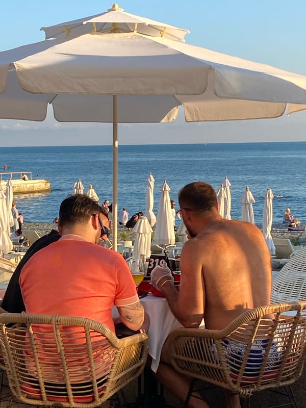 Sochi beach crowd soaks up a Black Sea sunset