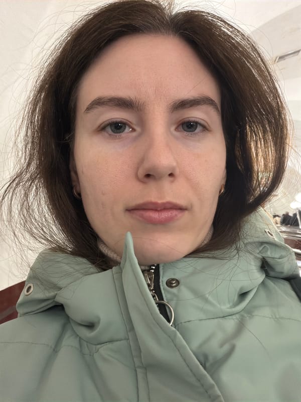 Woman takes morning selfie in Saint Petersburg