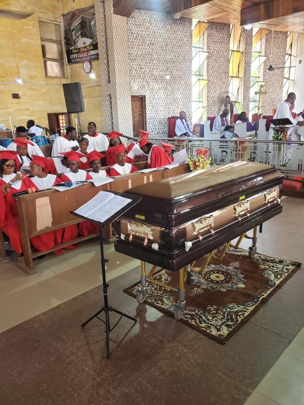 Indoor funeral service held at religious venue