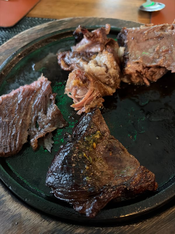 Grilled meat meal documented in Cuernavaca, Mexico