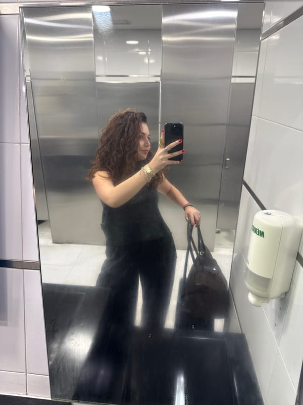 Woman documented at Mexico City airport during evening hours