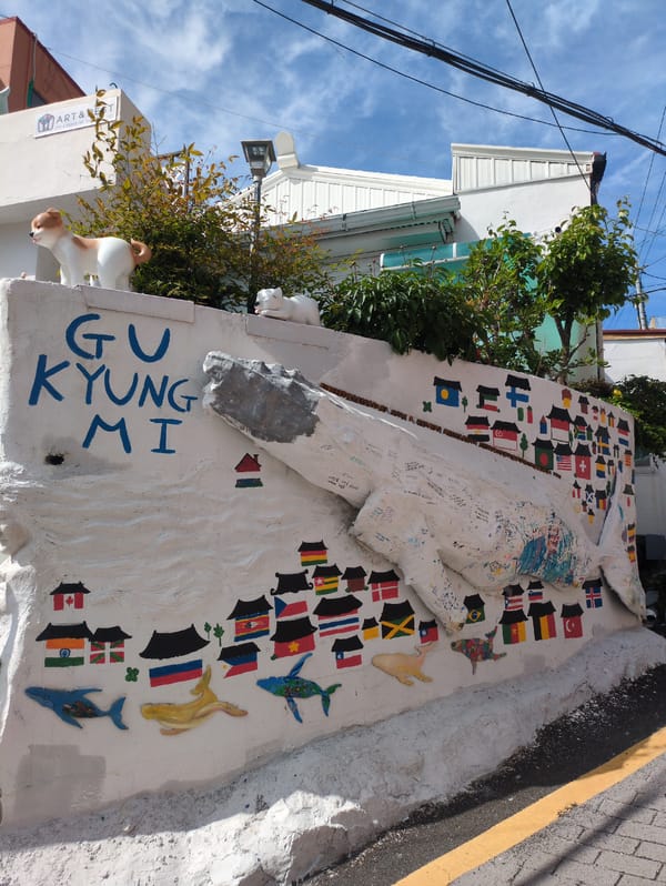 Tourist documents Busan's art scene and cultural landmarks