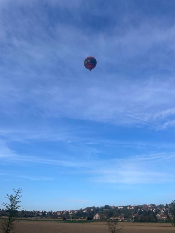 Hot air balloon spotted over Lake Balaton region Hungary