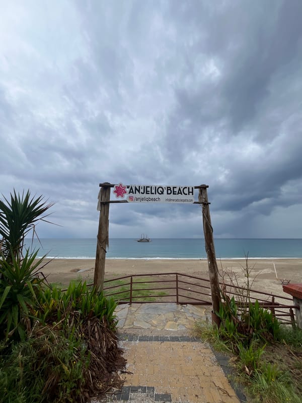 Overcast morning documented at Alanya beach and waterfront promenade