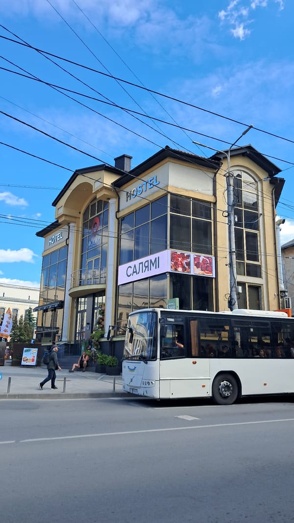 Quiet afternoon in Ternopil: a cat, a kitchen, a hostel