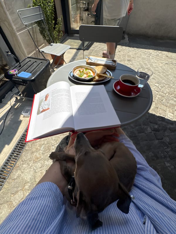 Slow Belgrade morning: café breakfast, iced coffee, handwritten note