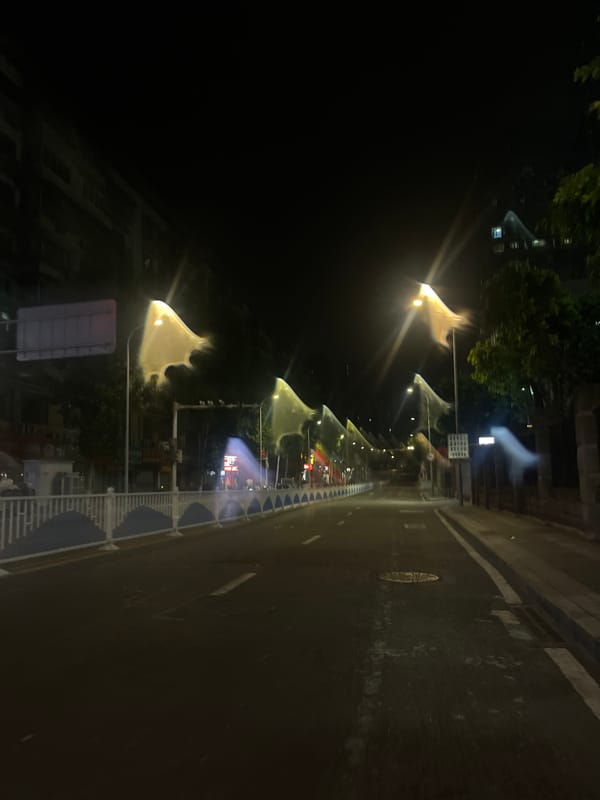 Nighttime street scenes captured across two Chongqing districts
