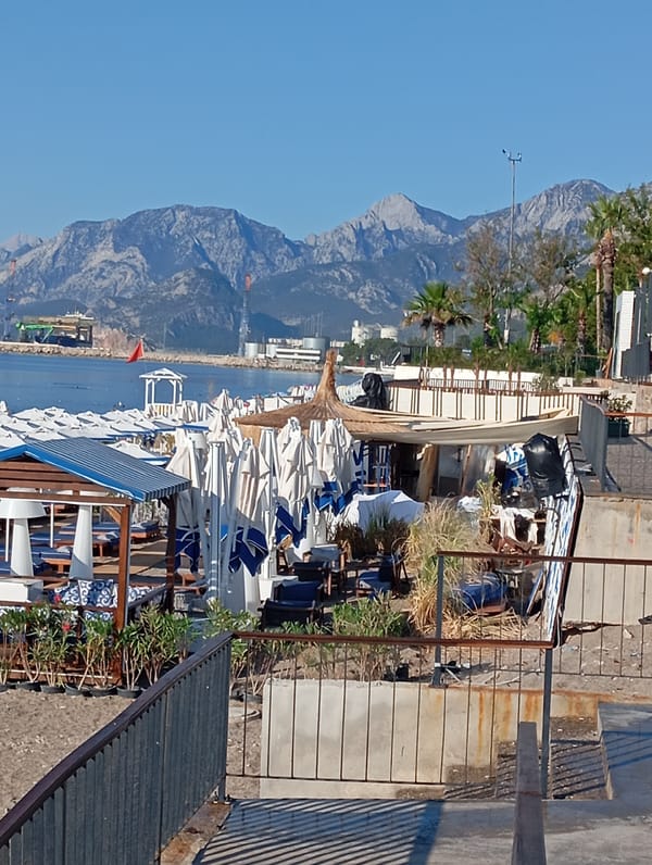 Quiet morning at Konyaaltı's pebble beach, Antalya