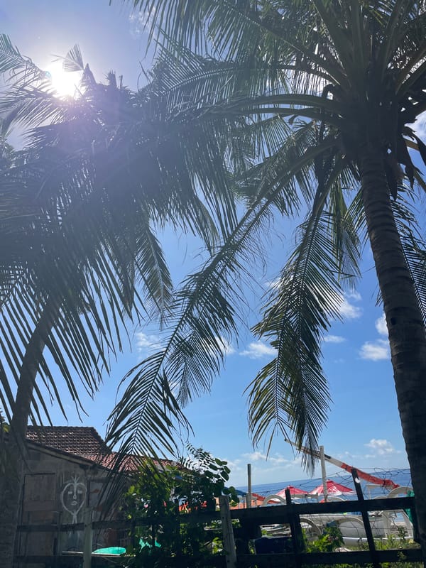 Tropical beach destination documented during rainy weather conditions