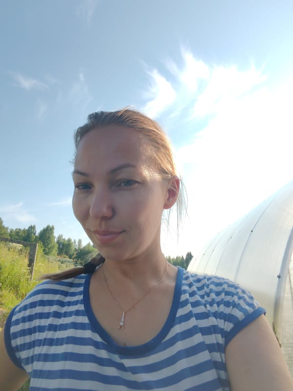 Summer morning in rural Chukhloma, selfies and landscapes