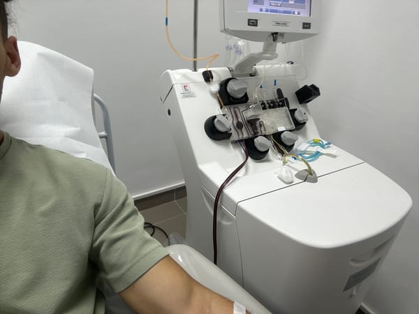 Apheresis or dialysis procedure underway in a Varna clinic