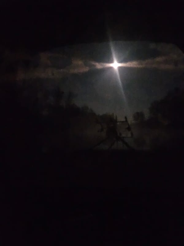 Nighttime reflections captured at lake in Gavisse, France