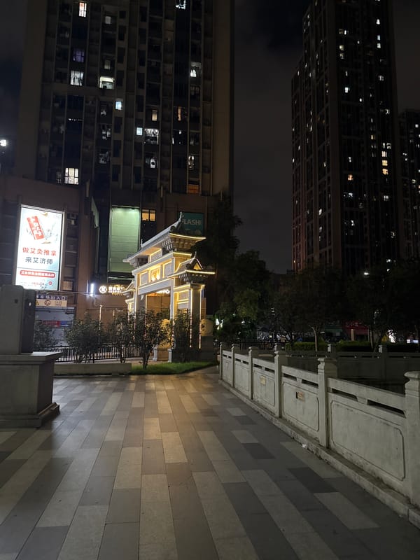 Evening street life captured in Haizhu District, China
