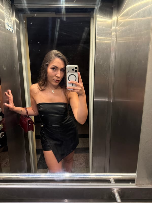 Elevator mirror selfies before a night out in Varna