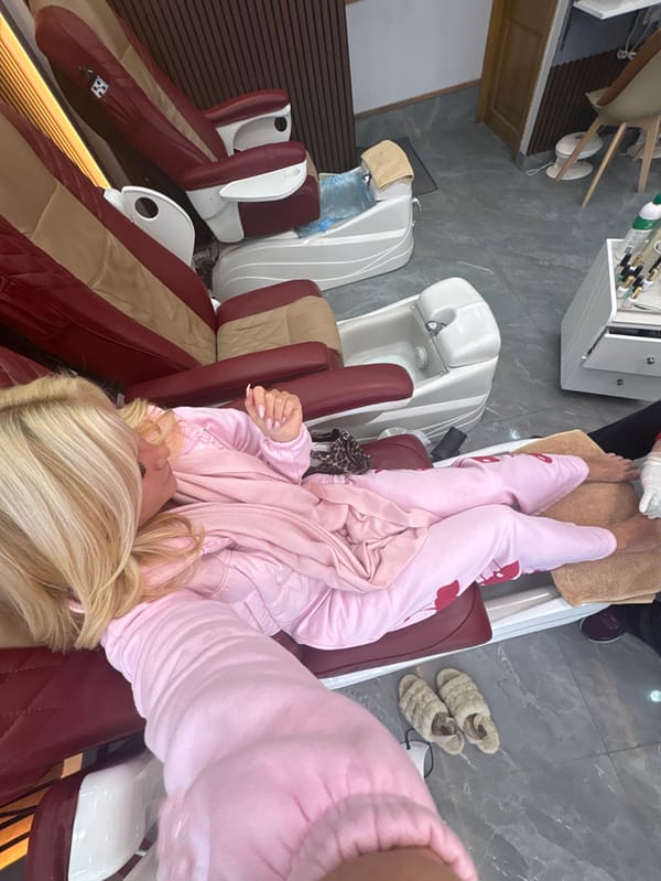 Woman receives nail salon treatment in Chalfont St Peter