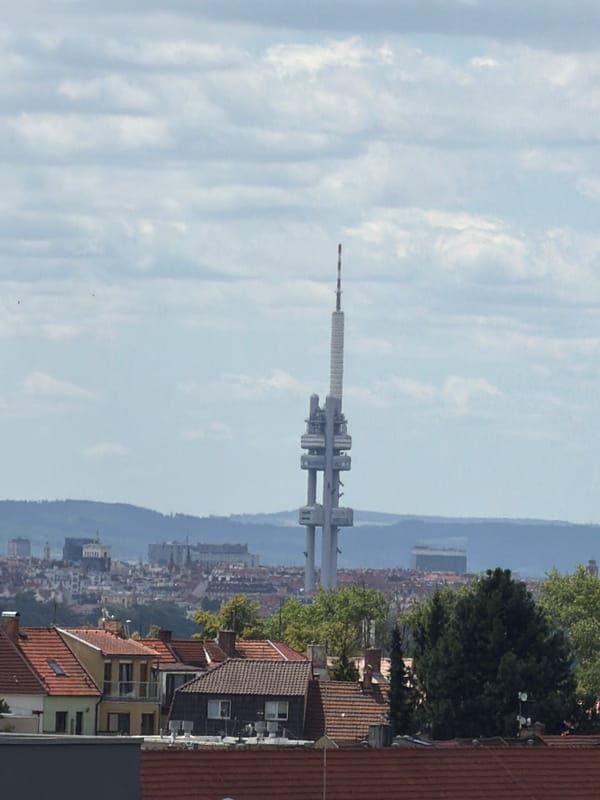 Žižkov Tower and neighborhood from multiple angles, Prague