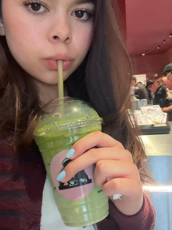 People enjoying green drinks in urban setting