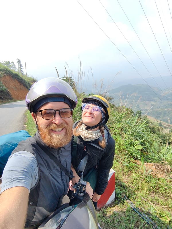 Motorbike travelers document scenic mountain journey in northern Vietnam