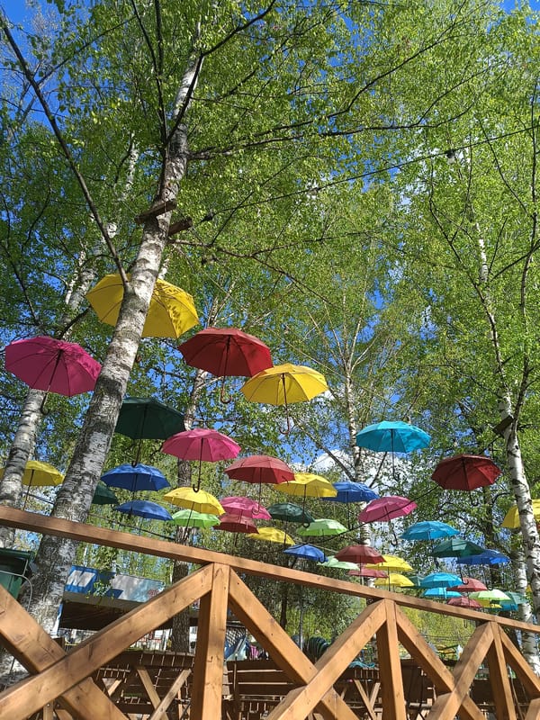 Colorful umbrella art installation spotted in Izhevsk, Russia