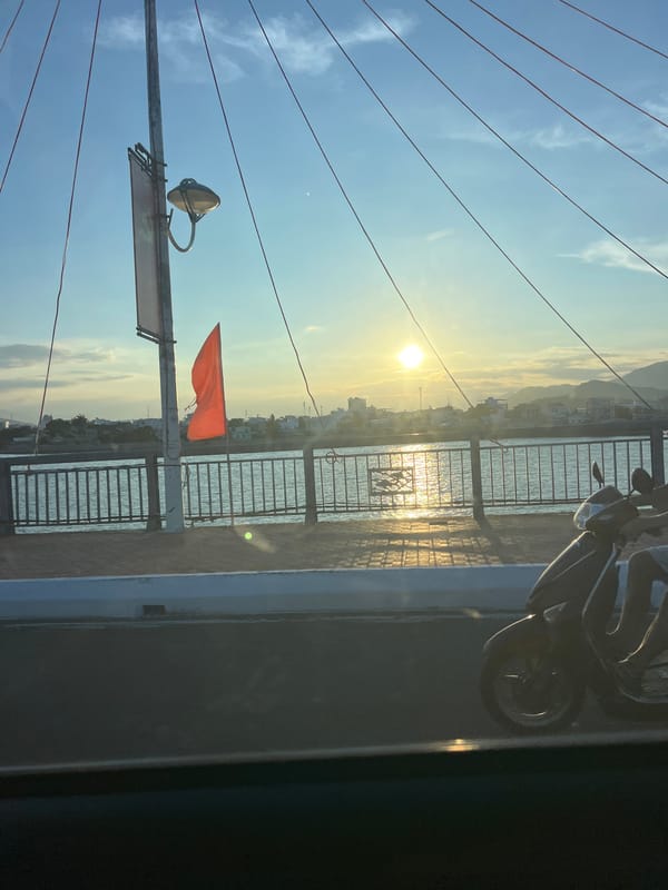 Morning scenes captured from bridge and vehicle in Nha Trang