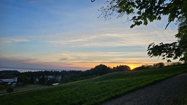 Sunset documented across St. Gallen countryside in early morning
