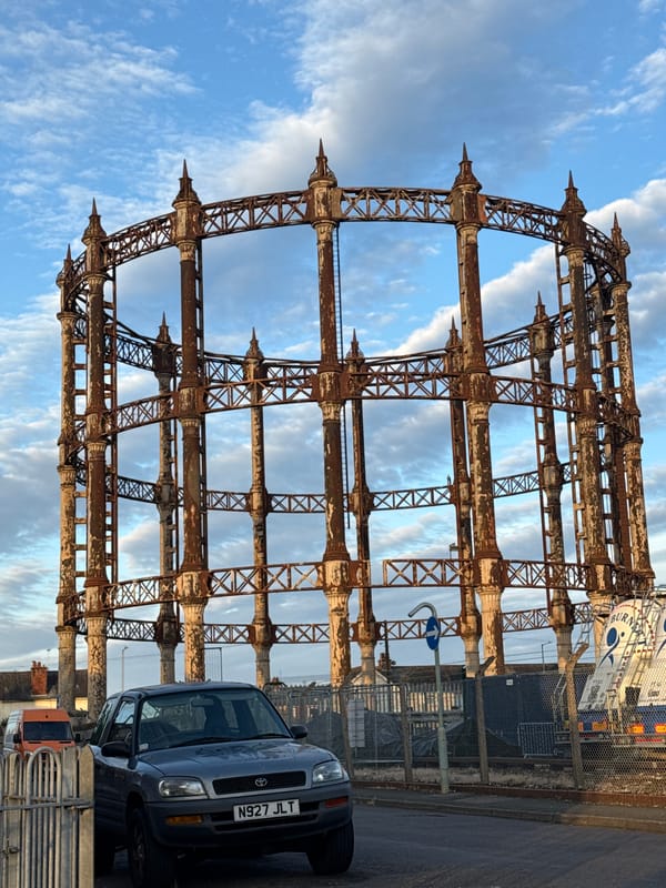 Industrial gas holder remains documented in Great Yarmouth