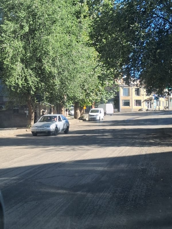 Sunny morning street life in Yeghegnadzor, Armenia