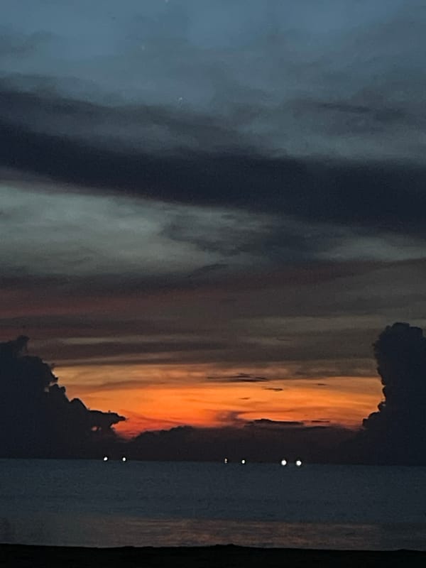 Da Nang beachfront sunset, shot from multiple angles at dusk