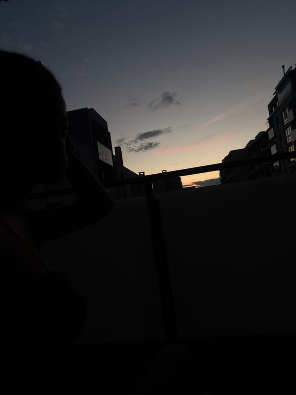Twilight silhouette captured in urban Plovdiv, Bulgaria