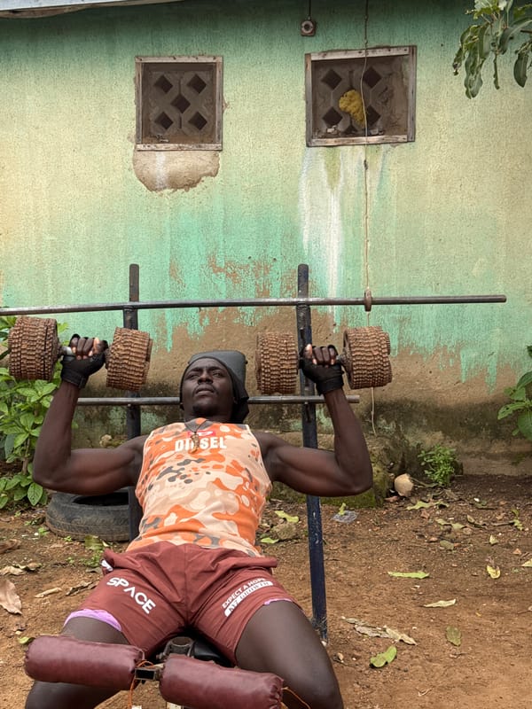 Outdoor gym session captured in Akwanga, Nigeria morning workout