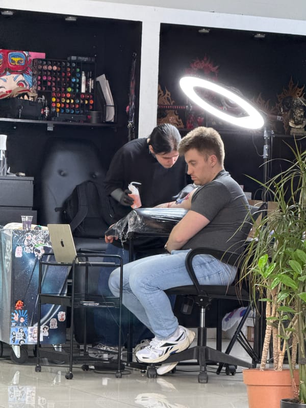 Tattoo session documented at Rostov-on-Don studio