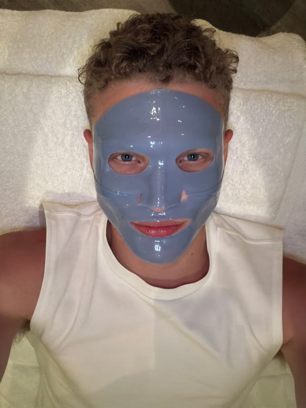 Man's afternoon routine captured in London selfie, skincare session