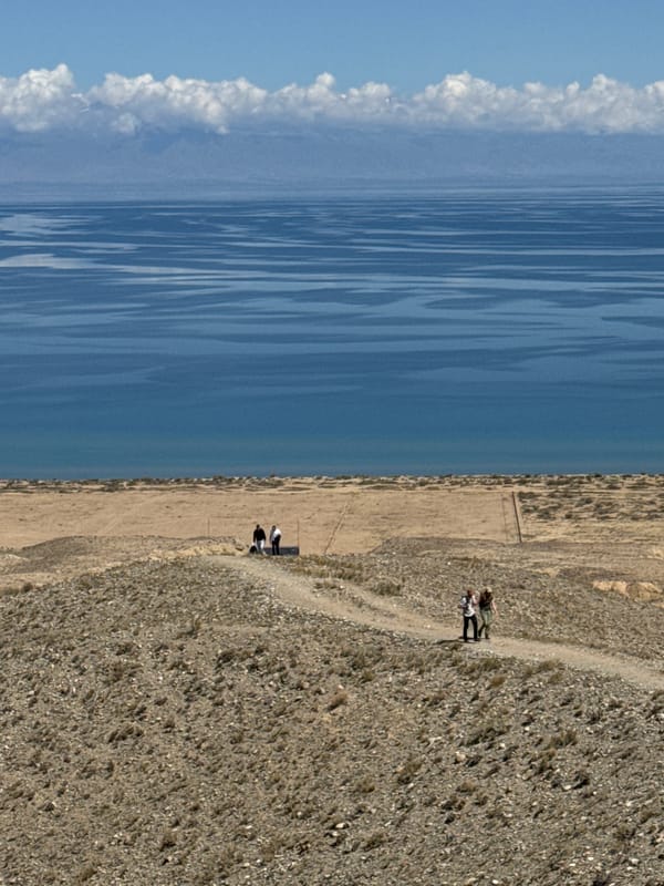 Serene lake landscape photographed in Ak Say, Kyrgyzstan