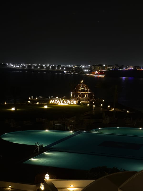 Evening resort scenes captured at Sharm El Sheikh Mövenpick
