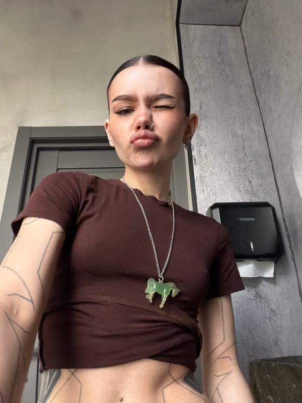 Person poses in Moscow bathroom setting