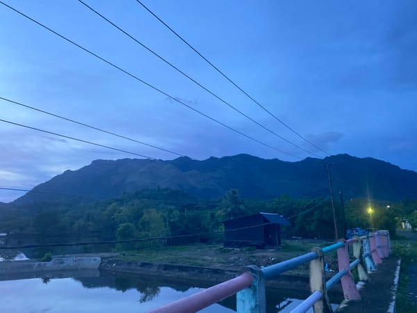 Twilight at a reservoir in Aneuk Paya, Aceh