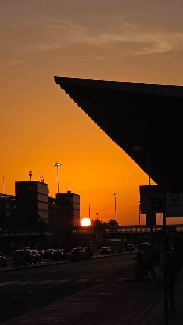 Sunset over El Prat Airport, Barcelona