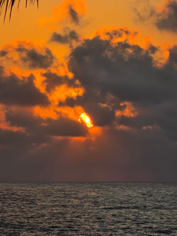 Golden hour at a Cyprus coastal resort, sunset over the Med