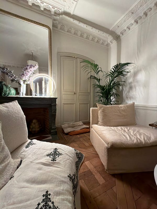 Evening moments captured inside classic Parisian Haussmannian apartment