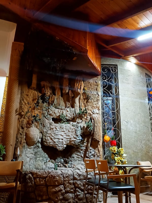 Cafe interior documented in Sidi Allal El Bahraoui, Morocco