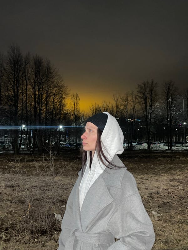Woman in winter clothing observed in Izhevsk park