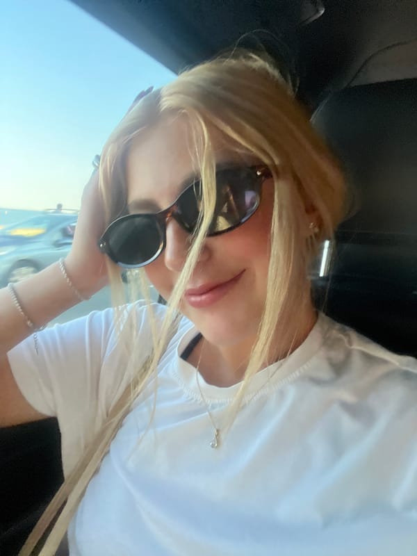 Woman takes selfie in Cagnes-sur-Mer, France