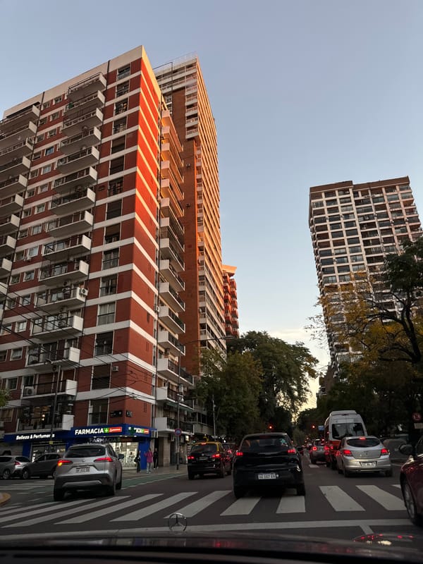 Evening traffic jam observed on Buenos Aires street