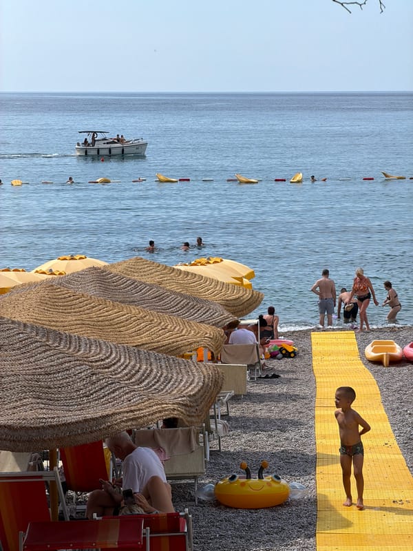 Lazy summer morning on the Adriatic coast in Montenegro