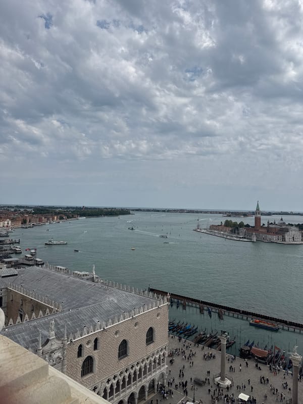 Aerial views captured of Venice under cloudy skies