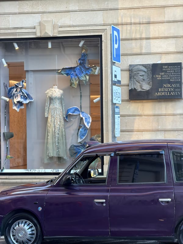 Baku's Sabail district: grand facades, street retail, everyday city life