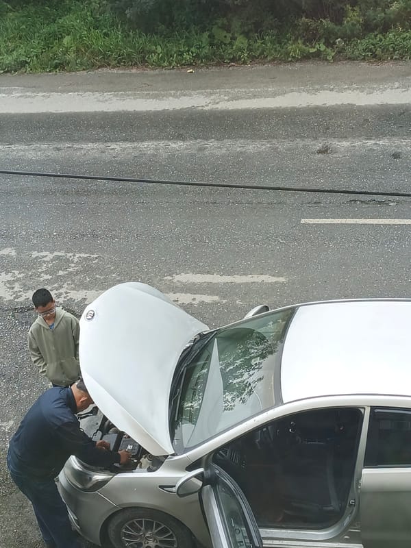Home morning in Zlatoust: kids, dogs, and car repairs
